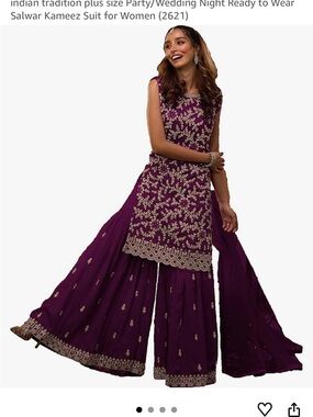 Women's Purple Embroidered Salwar Kameez Set